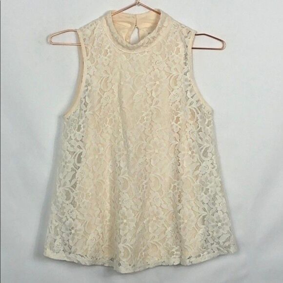 Sienna Sky Lace Mock-Neck Sleeveless Top New Cond. - Picture 2 of 7